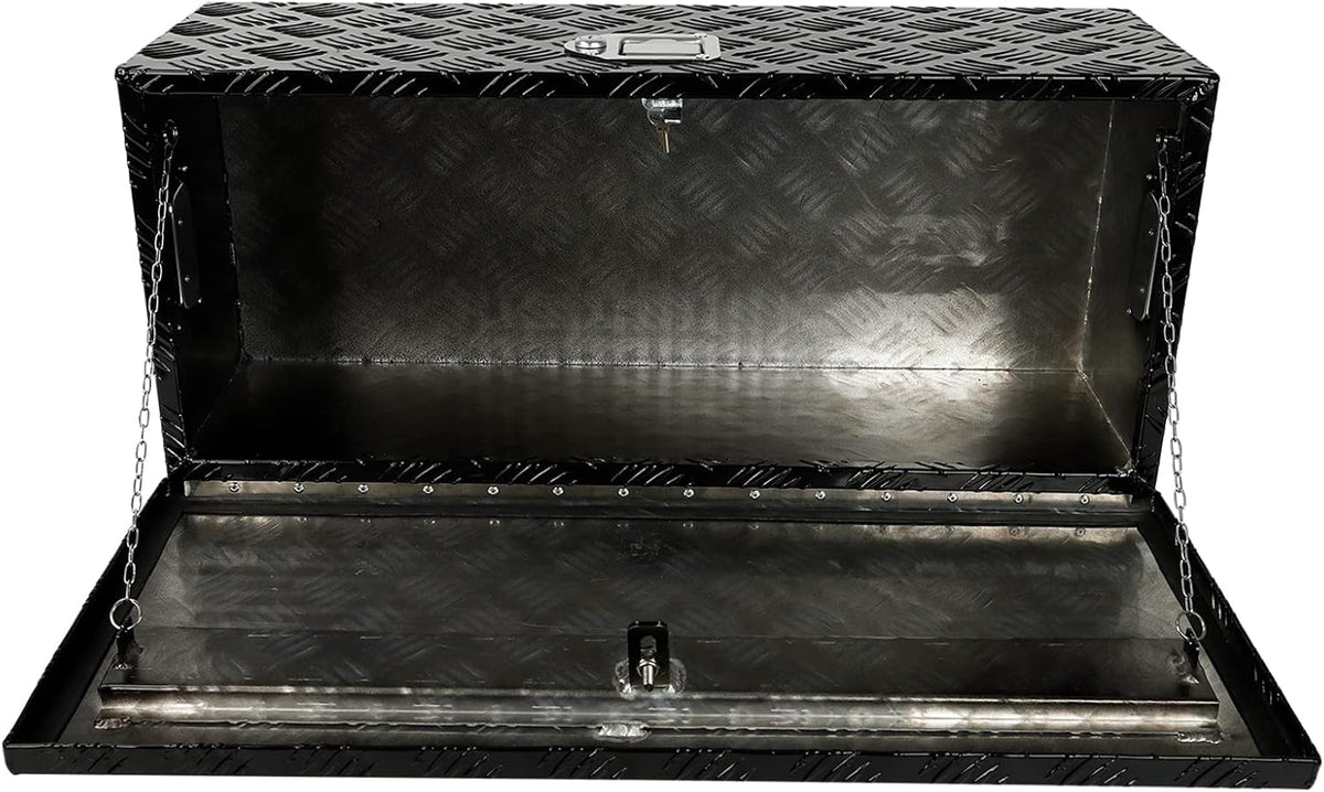 Black Aluminum Underbody Tool Box 30X13X10 Inch T13571