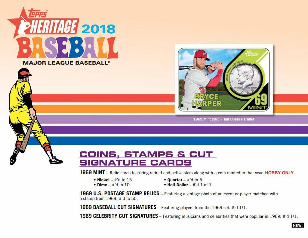2018 Heritage Baseball Trading Card Hobby Box B52951