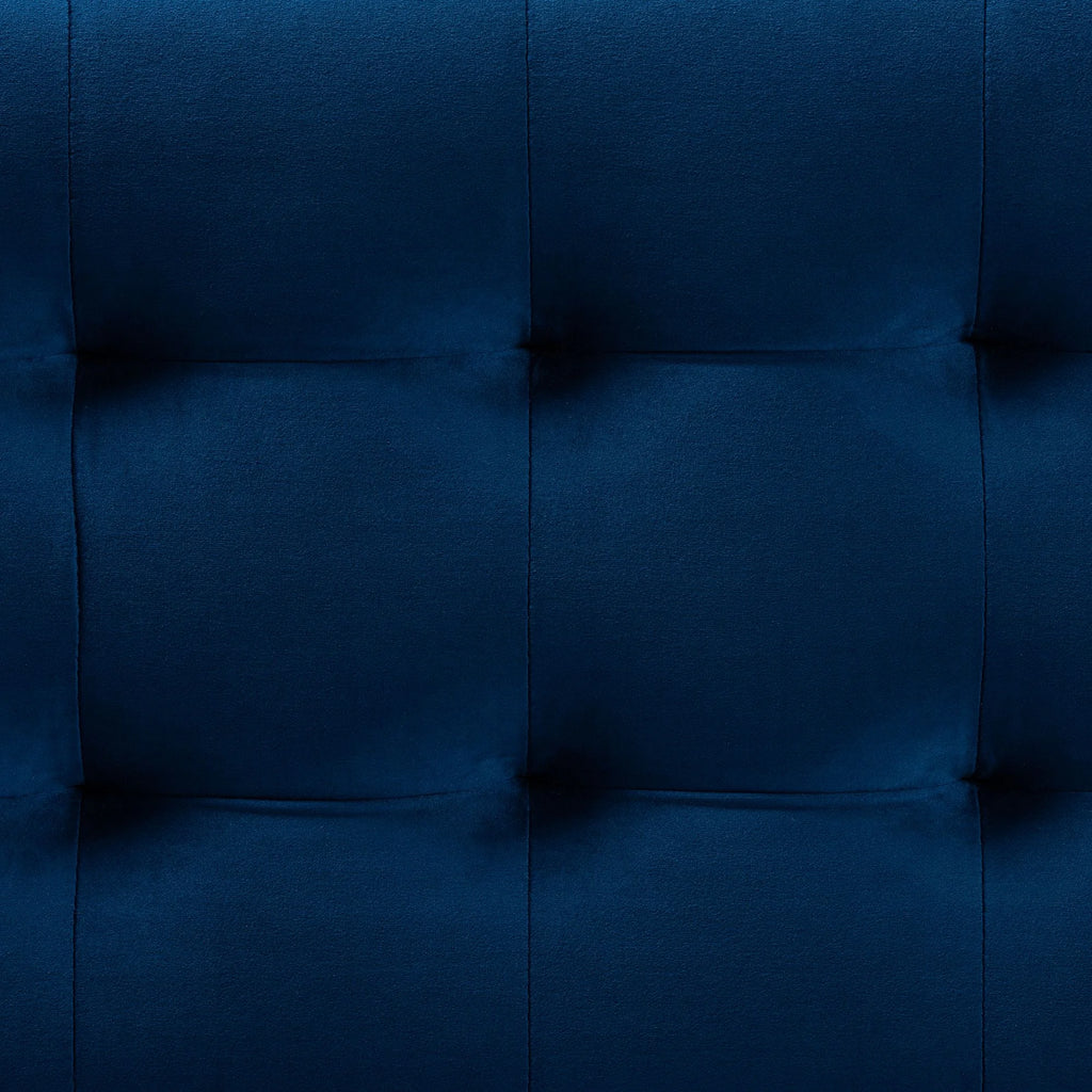 Navy Blue Velvet Storage Ottoman Bench L64998