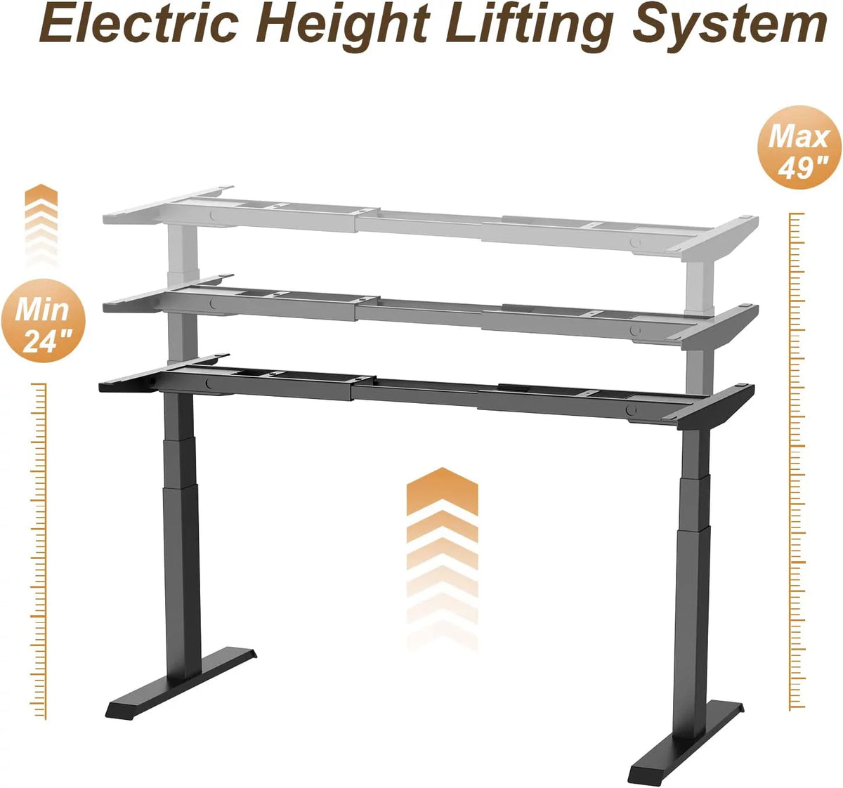 Black Dual Motor Electric Standing Desk Frame K625