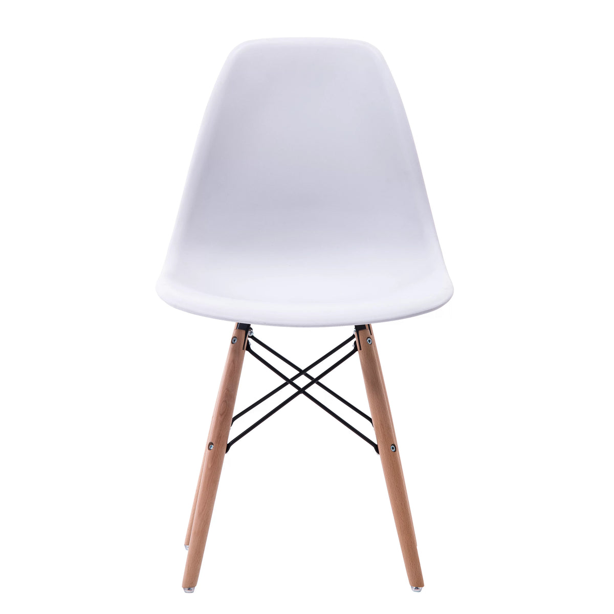 White Dining Chair Set of 2 Beech Wood Legs L490258