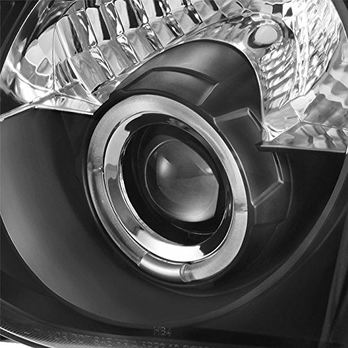 Black Bezel Dual Halo Ring Projector LED Headlights Pair K684621