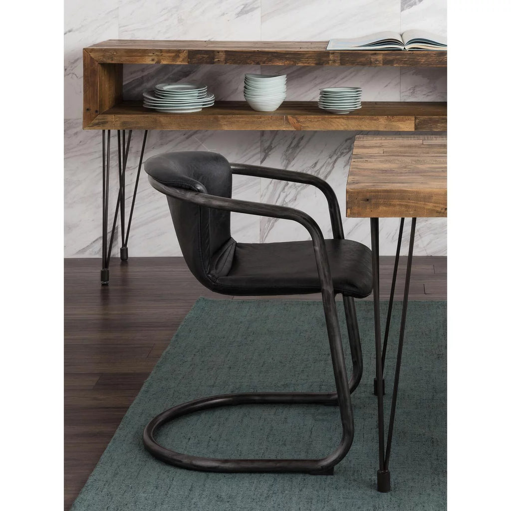 Onyx Black Leather Dining Chair Set Of Two N448