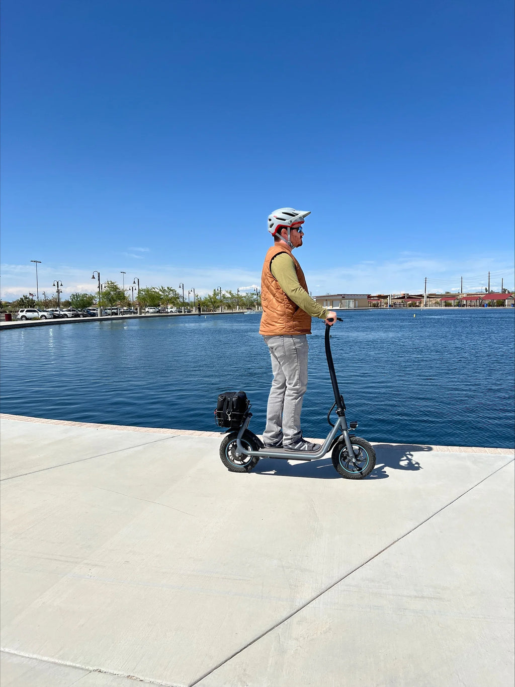 550W 12 inch Electric Scooter with Basket and Wide Deck O44537
