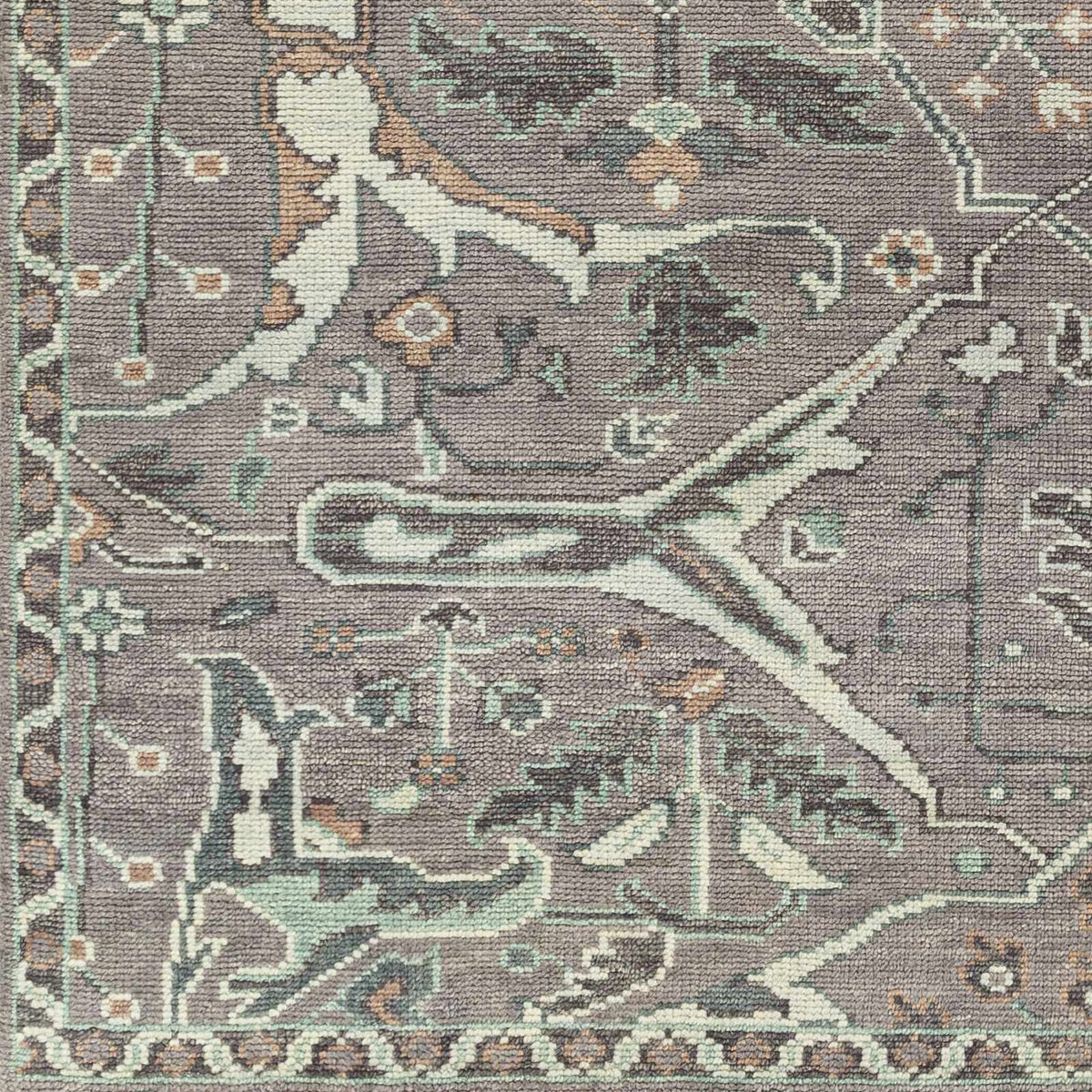 Wool Area Rug Gray Brown 6' x 9' D56483