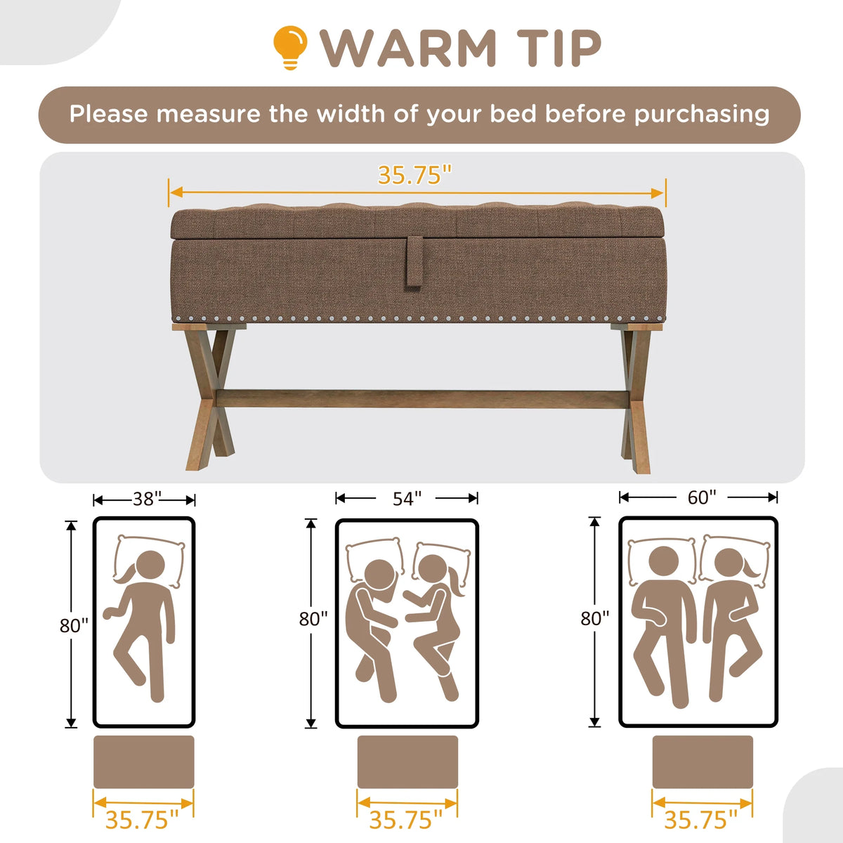 Upholstered Bench with Wood Legs J16002