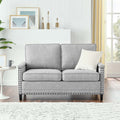 Light Gray Upholstered Fabric Loveseat H4518