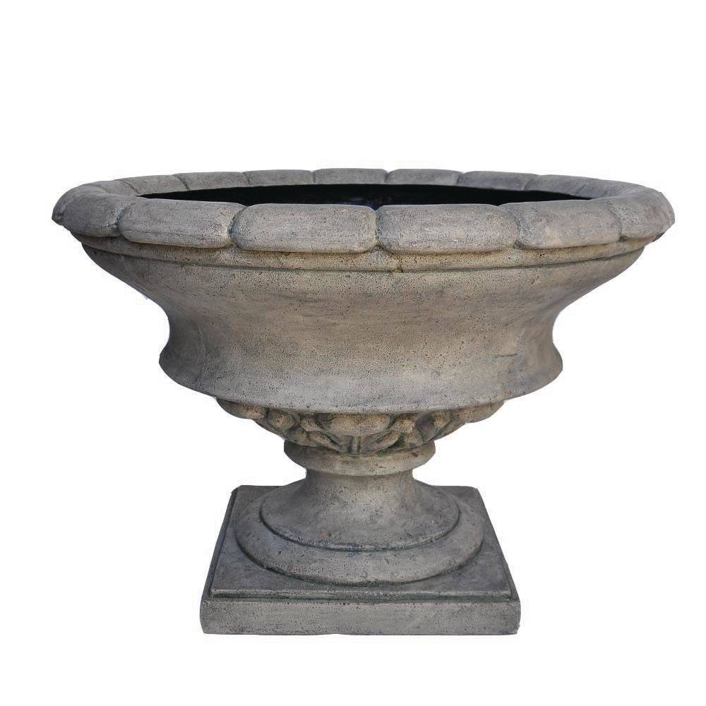 17 in. H Granite Cast Stone Urn D859