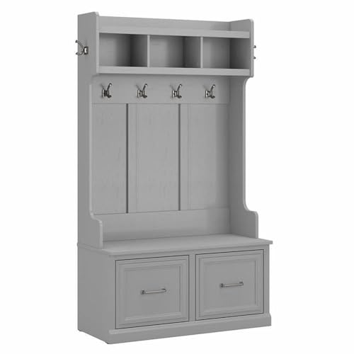40W Cape Cod Gray Hall Tree and Shoe Storage Bench H131