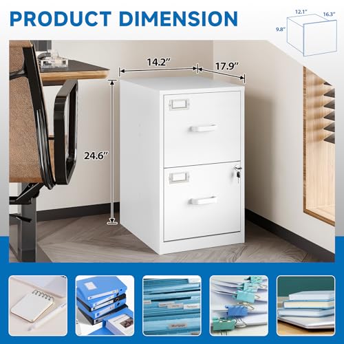 2 Drawer Steel Vertical File Cabinet with Lock S313484