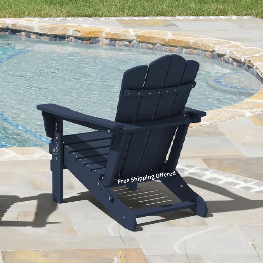 Gray Folding Plastic Adirondack Chair B2817