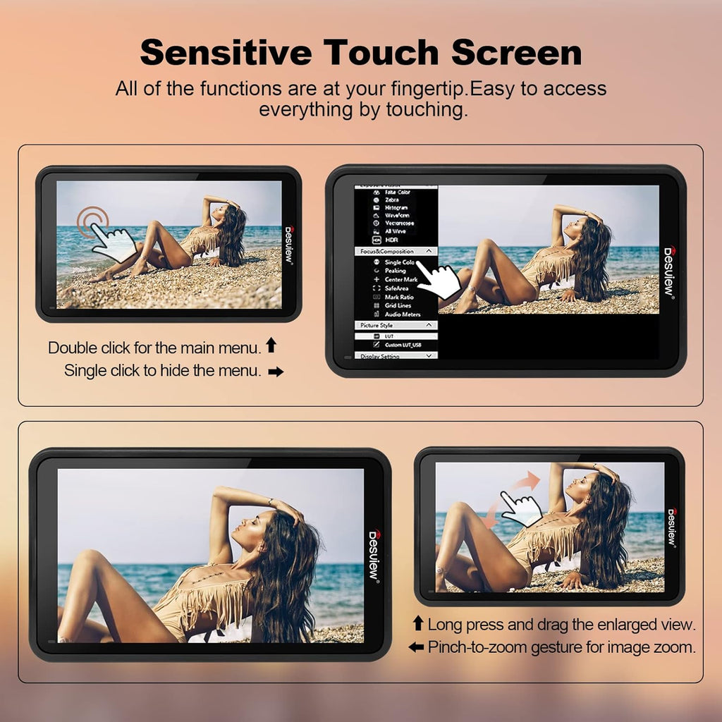 5.5 inch Touch Screen Camera Field Monitor with 4K Input/Output H8733