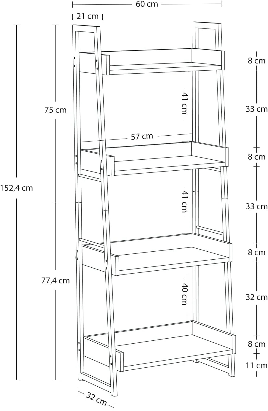 4 Tier Standing Ladder Shelf S5991