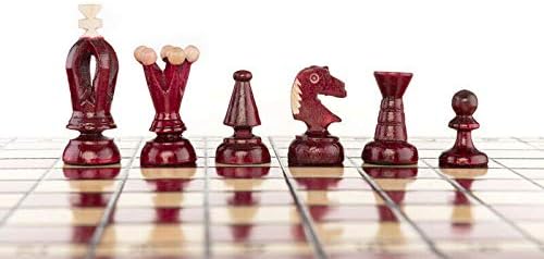 Vintage Carved Wooden Chess Set D470