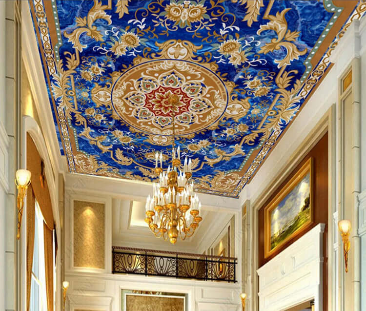 Blue 3d Ceiling Wallpaper N90736