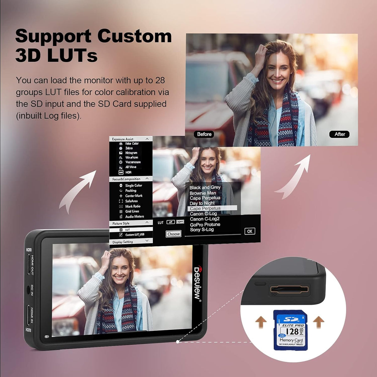 5.5 inch Touch Screen Camera Field Monitor with 4K Input/Output H8733