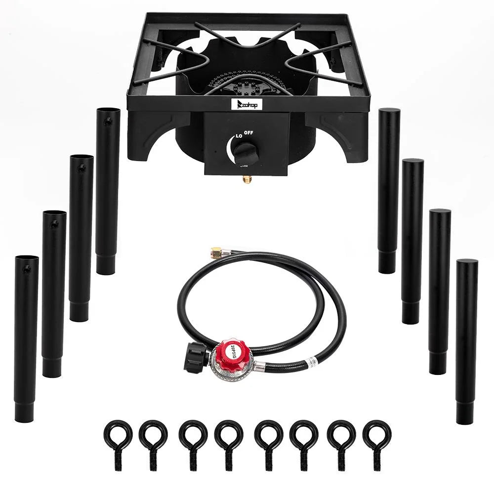 Portable Propane 75,000BTU Single Burner Outdoor Cooker Stove, Black O8702