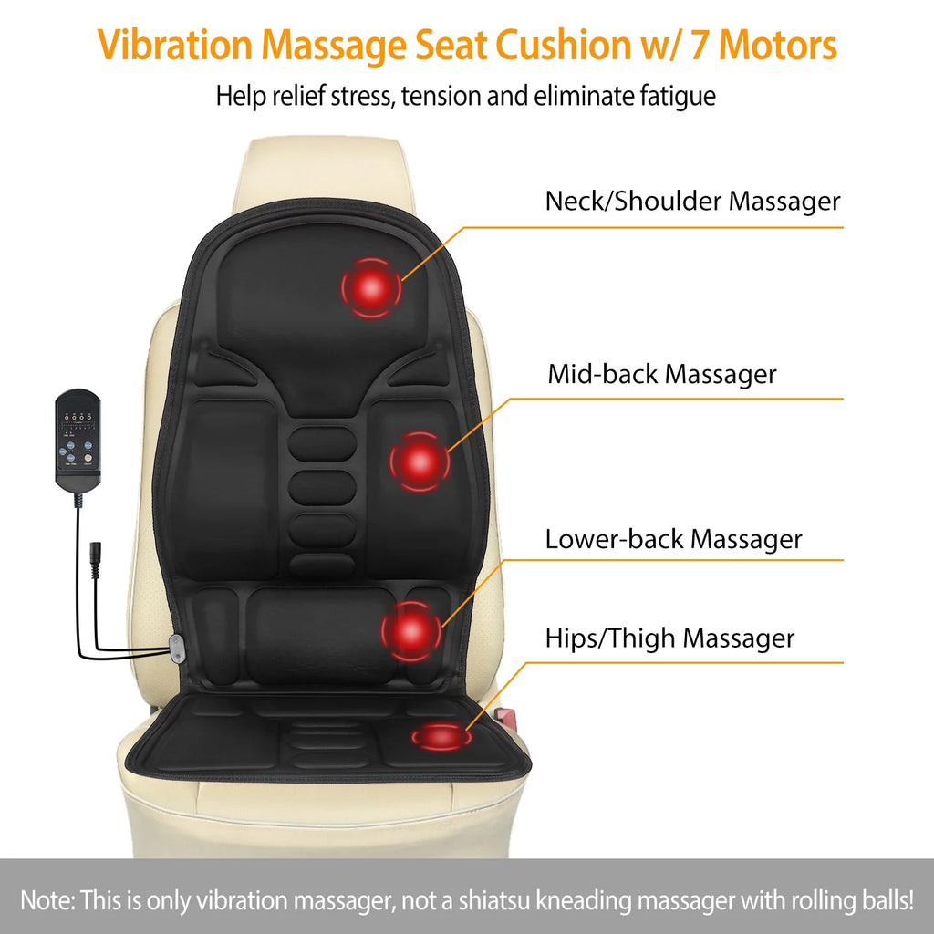Black Heated Vibration Massage Seat Cushion L218221