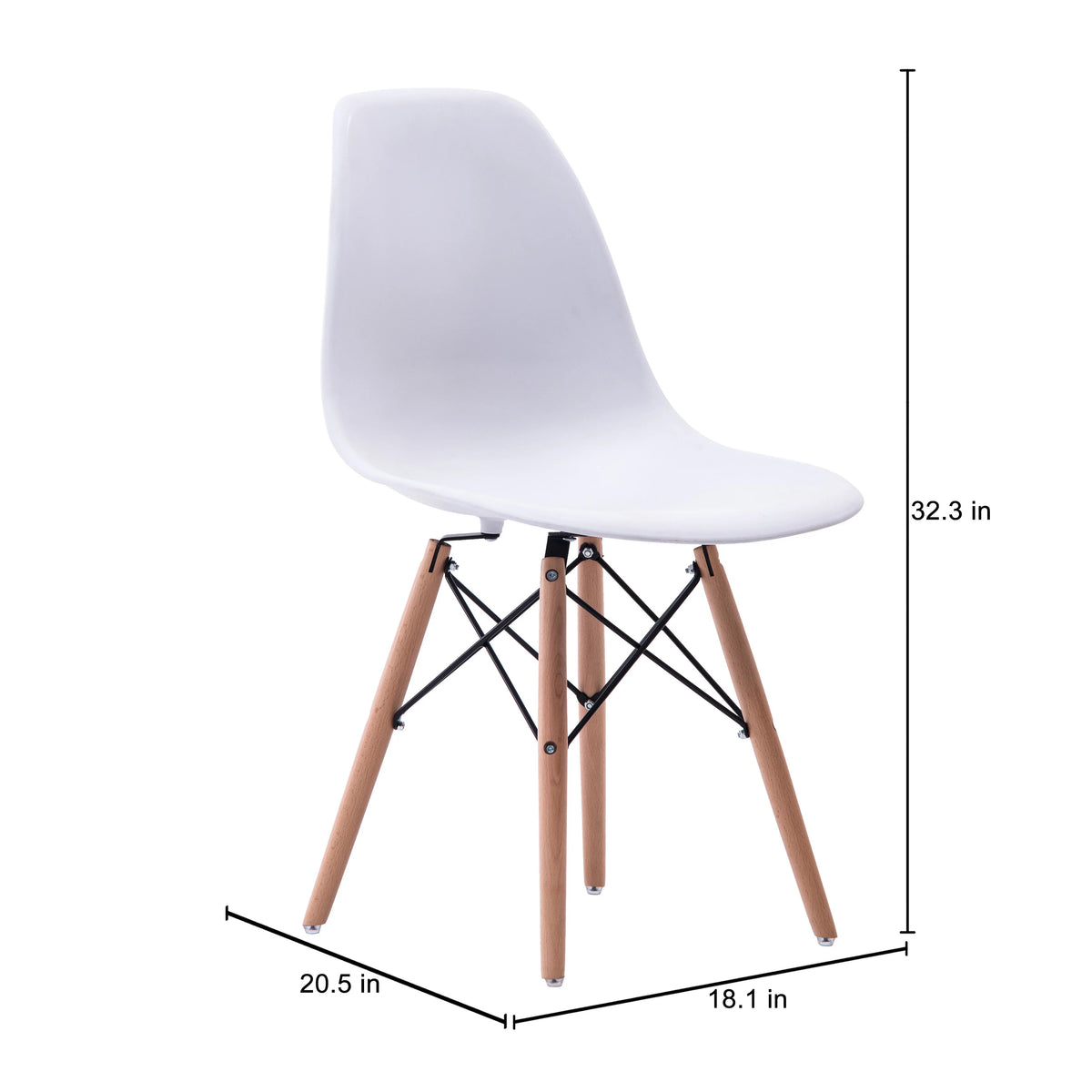 White Dining Chair Set of 2 Beech Wood Legs L490258