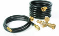 Propane Brass 4 Port Tee with 5ft and 12ft Hoses B754548