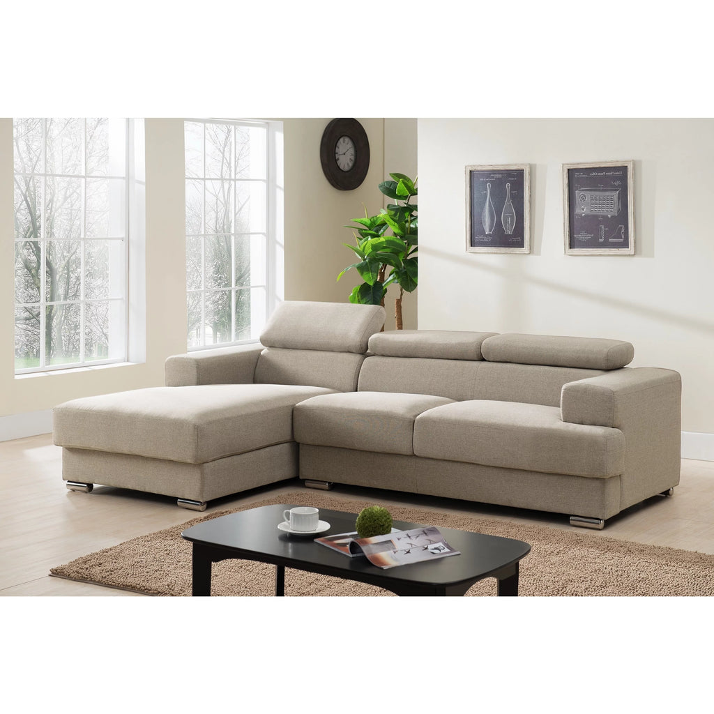 Grey Fabric Upholstered Left Facing Sectional Sofa Z197