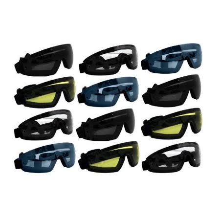 Clear Smoked Blue and Yellow Sky Diving Goggles X83444