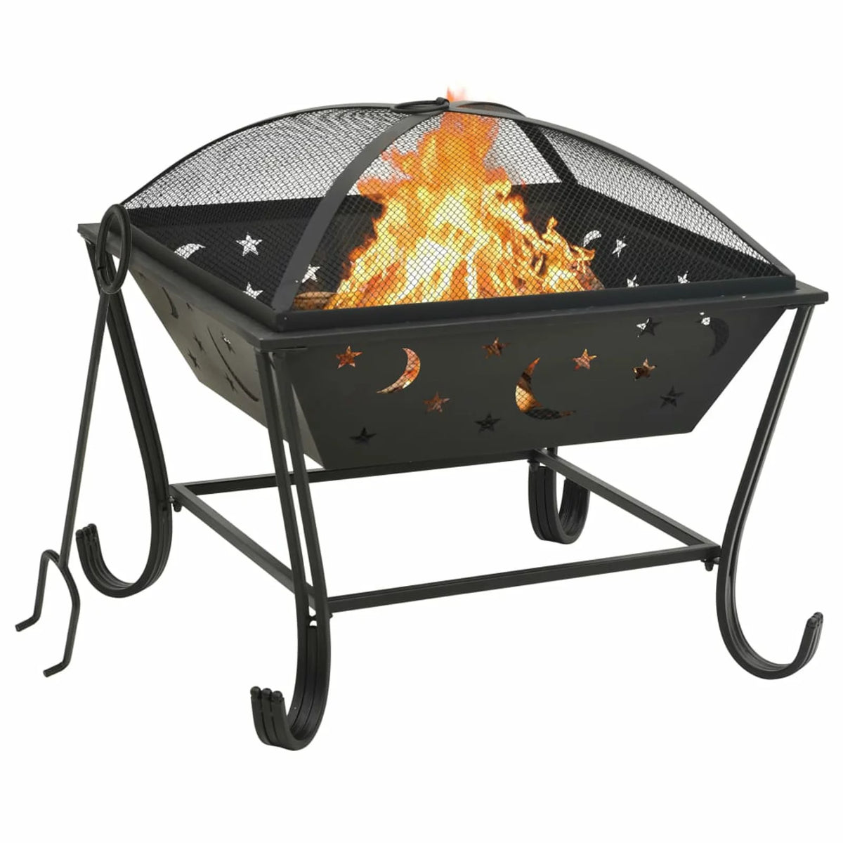 Fire Pit with Poker 24.4 XXL Steel O1535