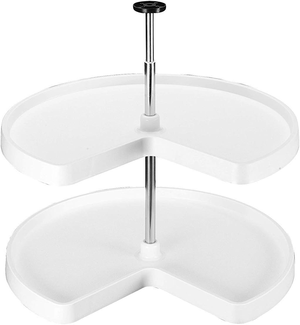 28 Inch White 2-Shelf Lazy Susan X540
