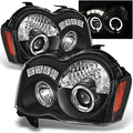 Black Bezel Dual Halo Ring Projector LED Headlights Pair K684621
