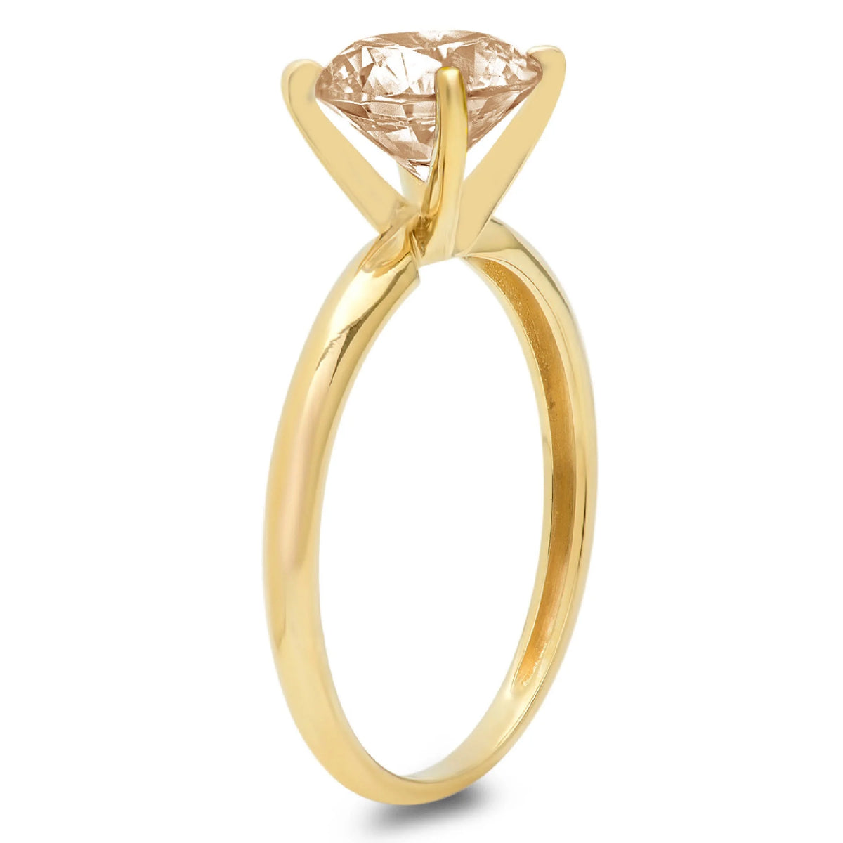 18k yellow gold champagne simulated diamond ring T836107