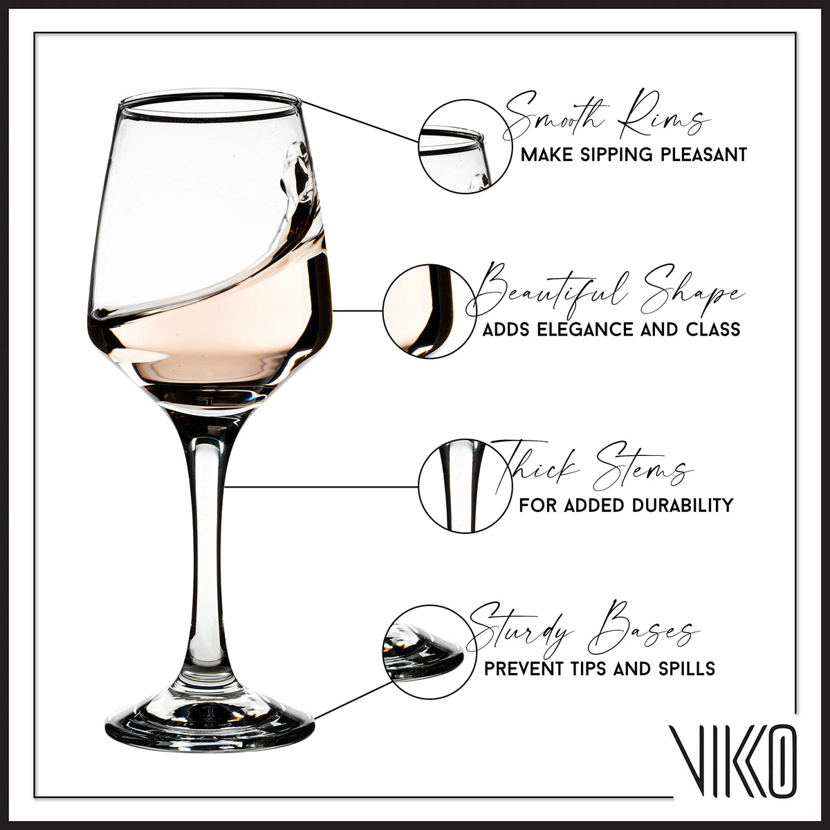 10.5 Ounce Clear Glass Wine Glasses Set of 6 B77701