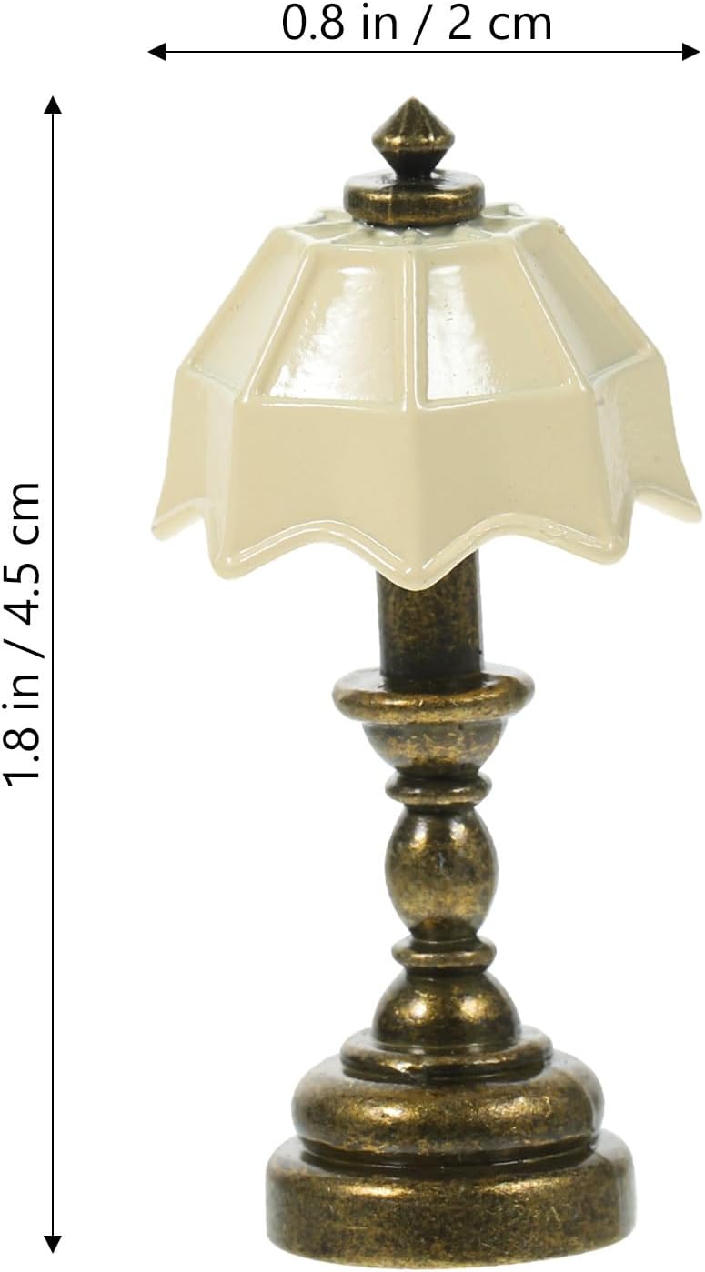 White Metal Desk Lamp 3pcs Dollhouse Miniature B8765