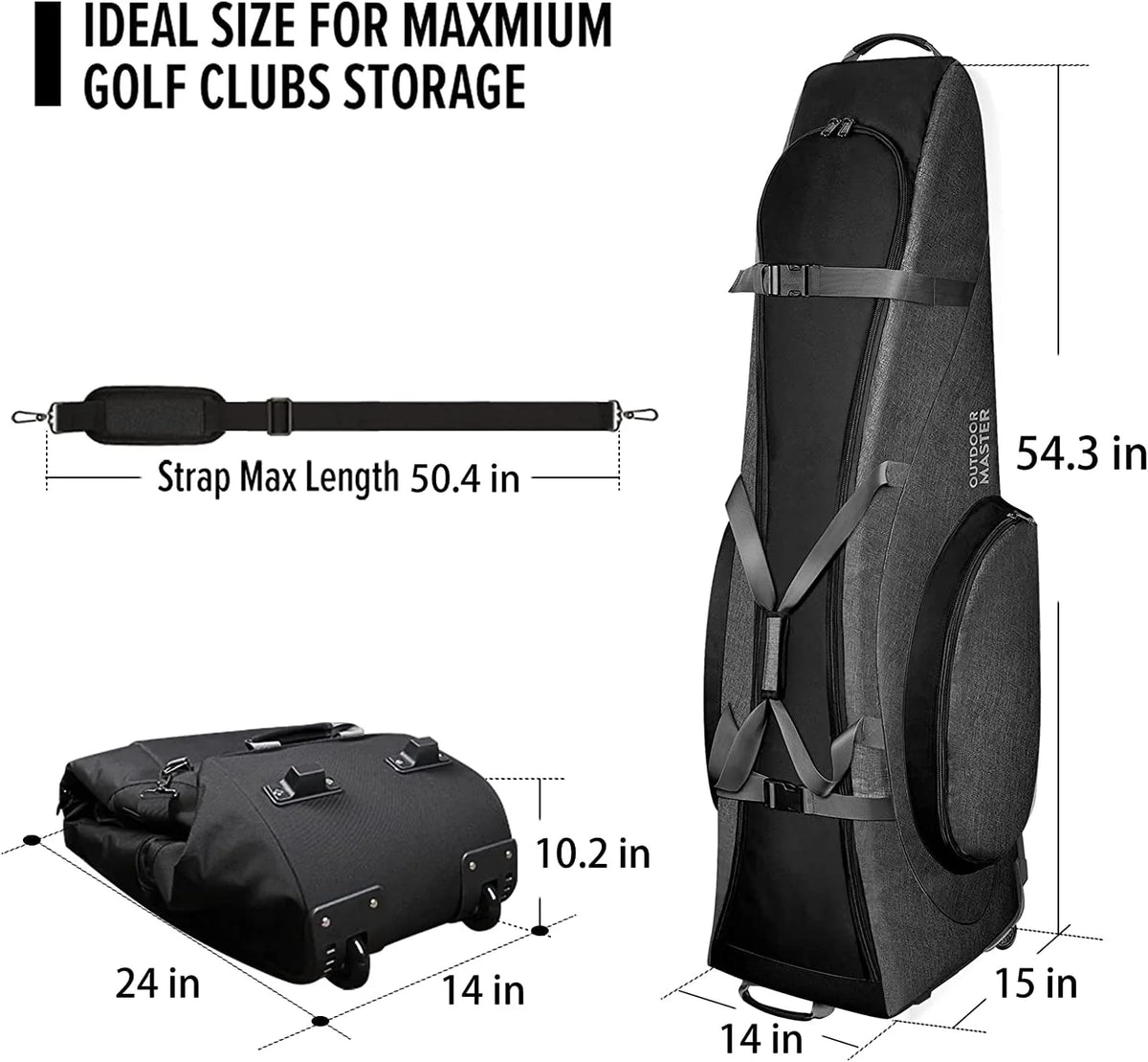 Padded Golf Travel Bag with Wheels W6957