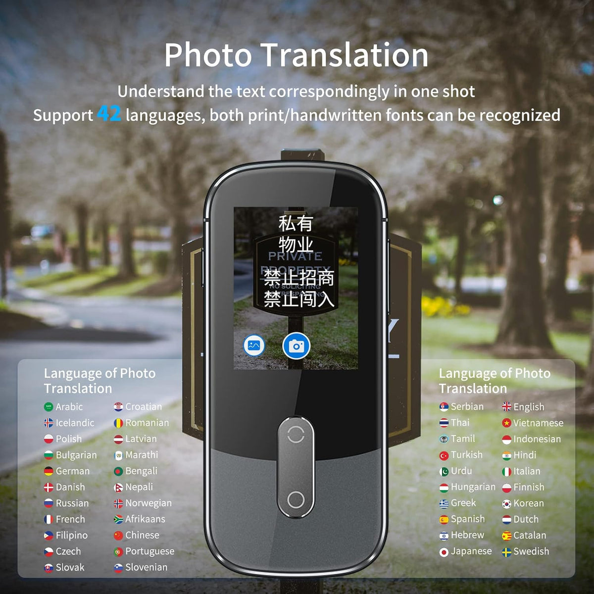 127 Language Voice Image Translator with Wi-Fi Hotspot Connection D105