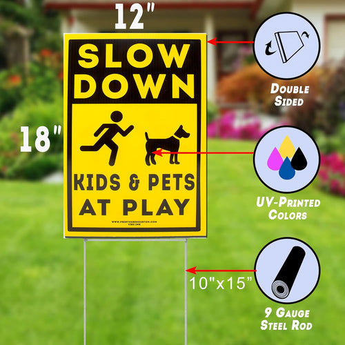 12" x 18" Bright Yellow Yard Sign with Metal Stake N5318