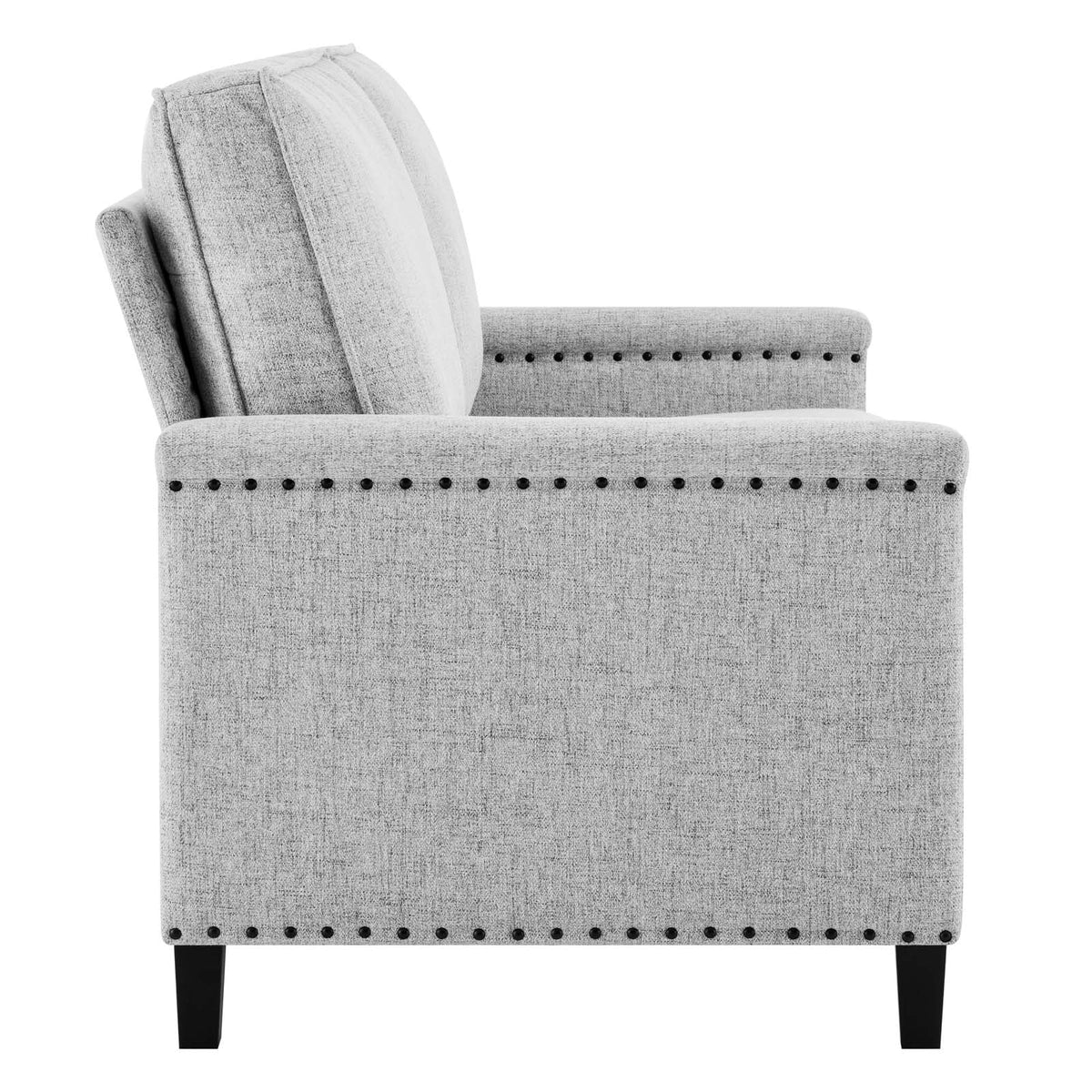 Light Gray Upholstered Fabric Loveseat H4518