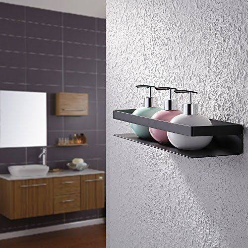 Matte Black Stainless Steel Bathroom Shelf Y9455