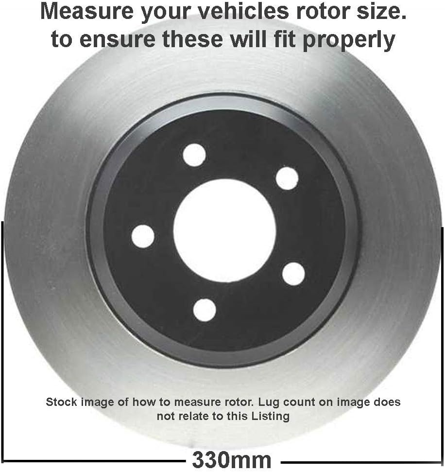 330mm Rear Disc Rotors w/Brake Pads 6pc Set H126