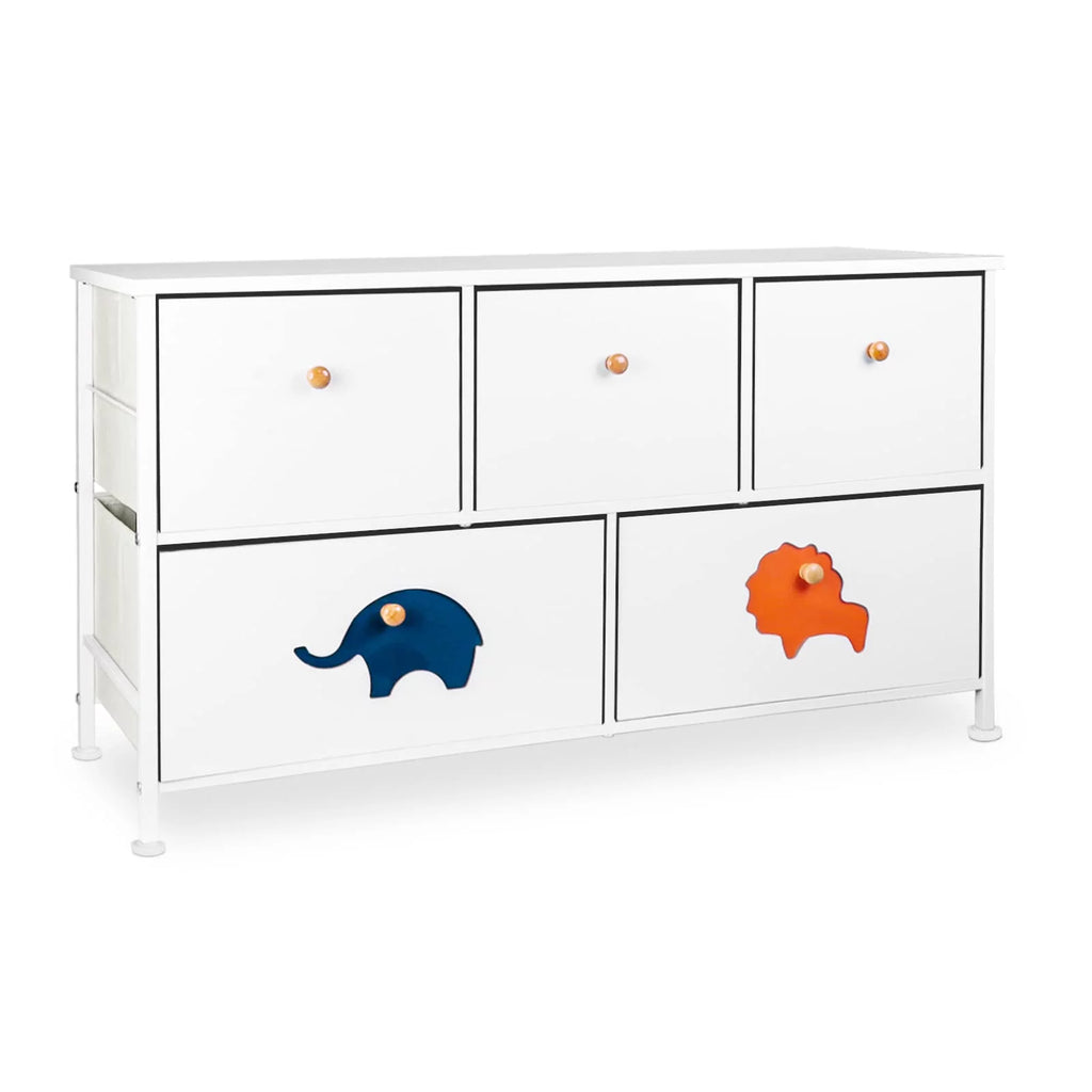 White 5 Drawer Dresser C134