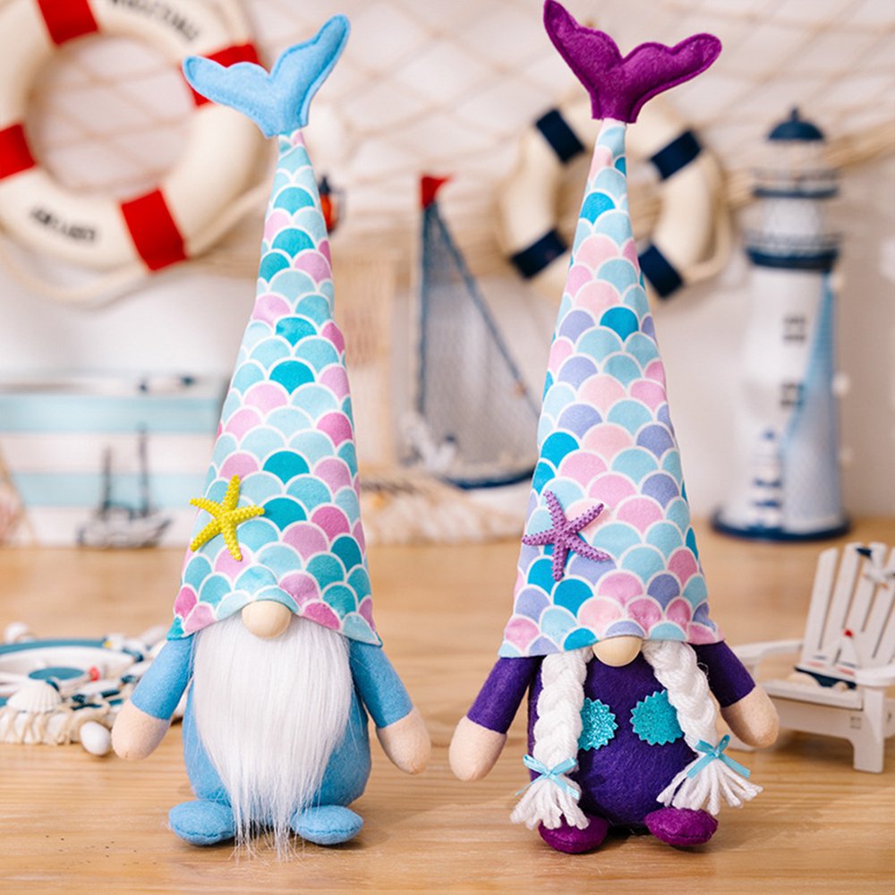 Mermaid Tail Gnome Doll Plush Handmade Christmas Decoration R3414