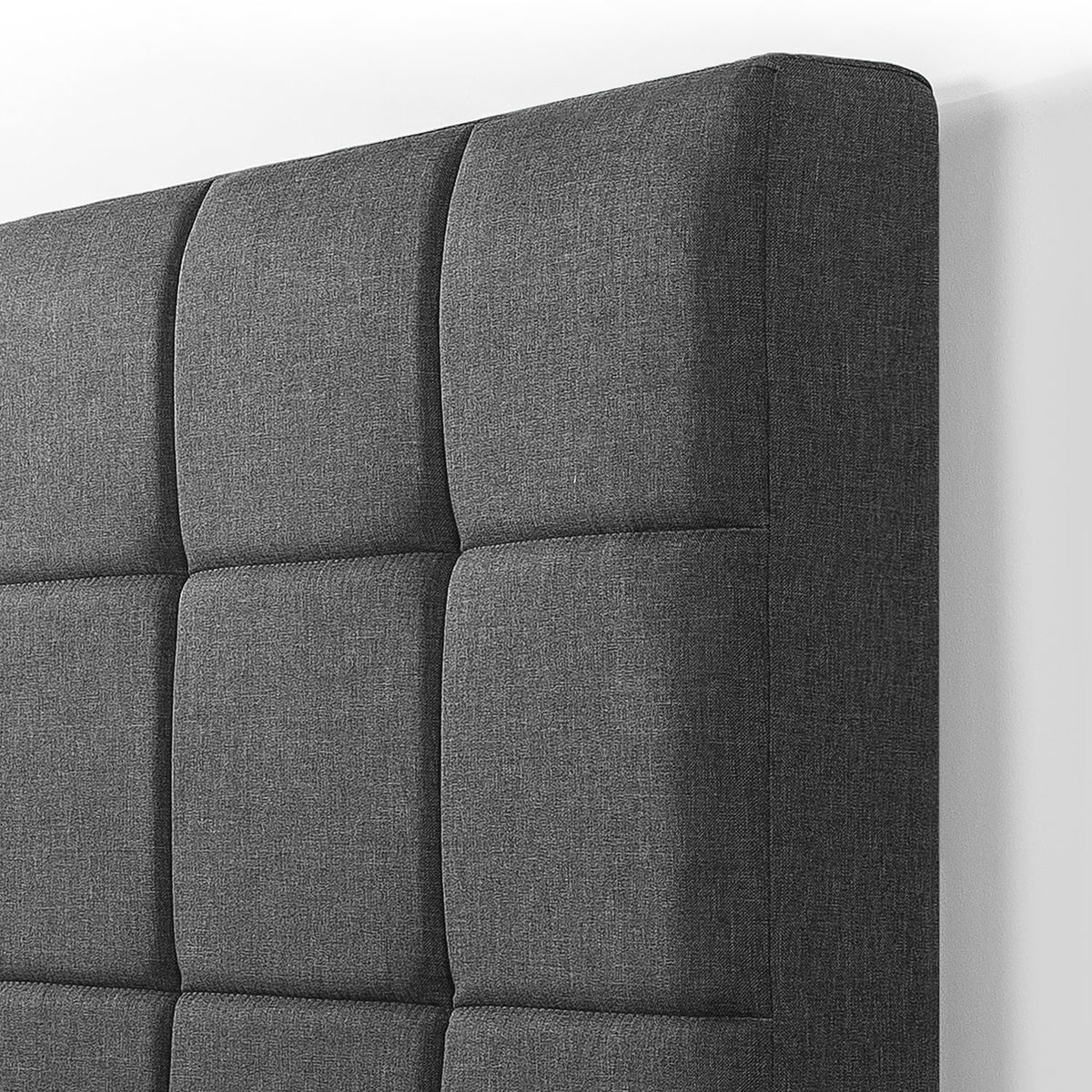 Grey Upholstered Platform Bed Frame F7767