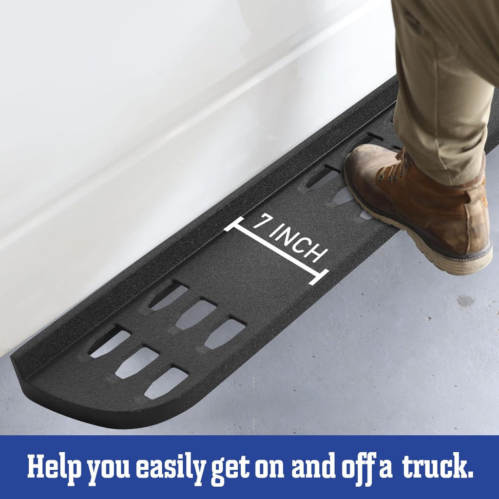 7 Inches Textured Black Powder Running Boards J968319