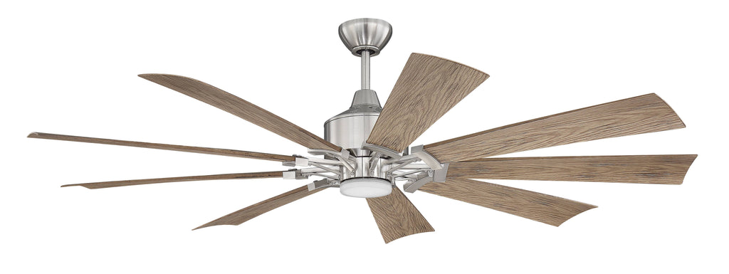 Polished Nickel Ceiling Fan with Light Kit O876