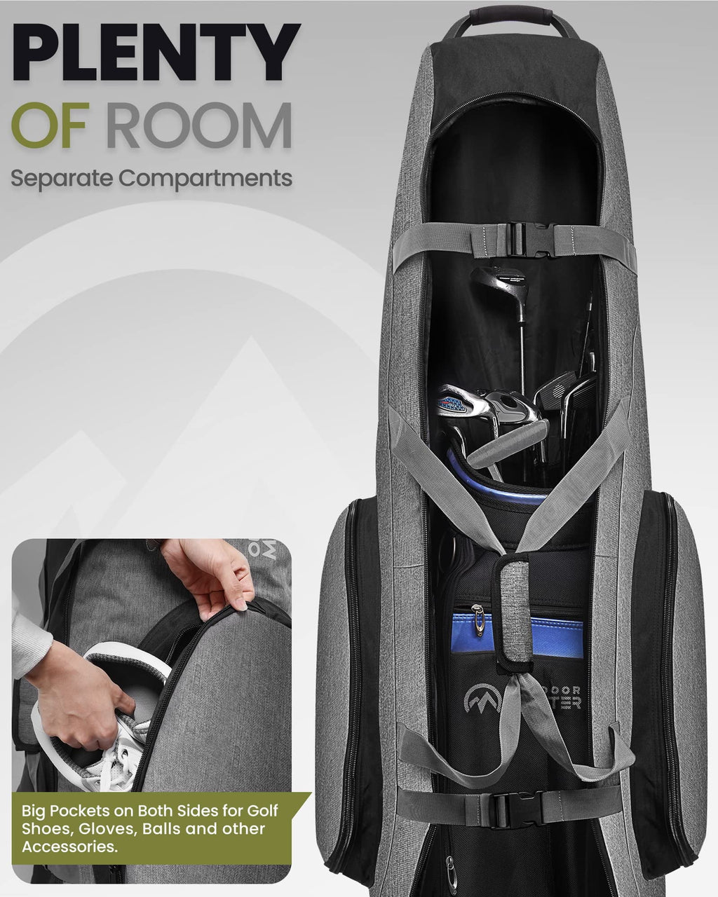 Padded Golf Travel Bag with Wheels W6957