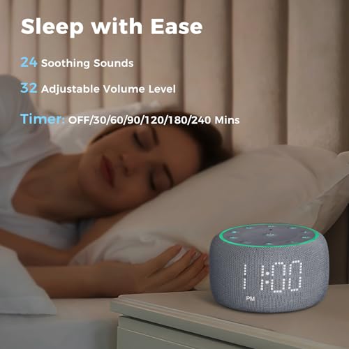White Noise Machine Alarm Clock with Bluetooth Speaker R36780
