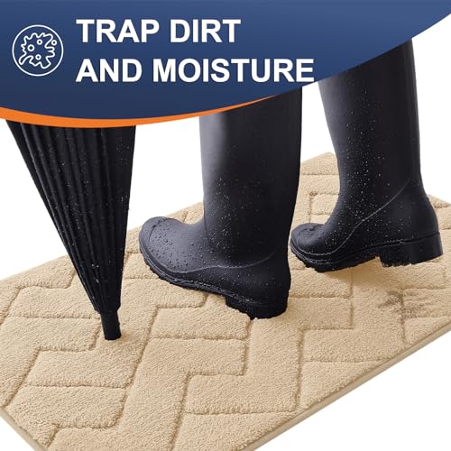 Grey 30x20 Non-Slip Washable Microfiber Dog Door Mat Q5932