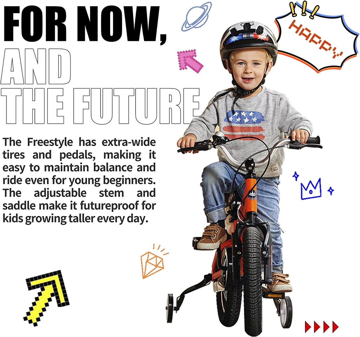 16 In Black Kids Bike with Training Wheels B4210