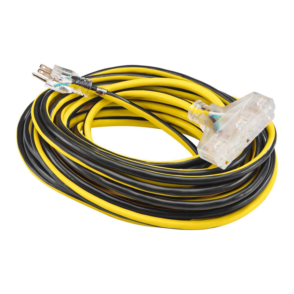 50 ft. 12/3 Gauge Multiple Outlet Extension Cord with Indicator Light, Yellow, Black K1265