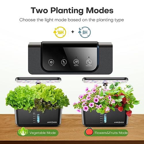 10 Pods Hydroponic Growing System with LED Grow Light, White T792670