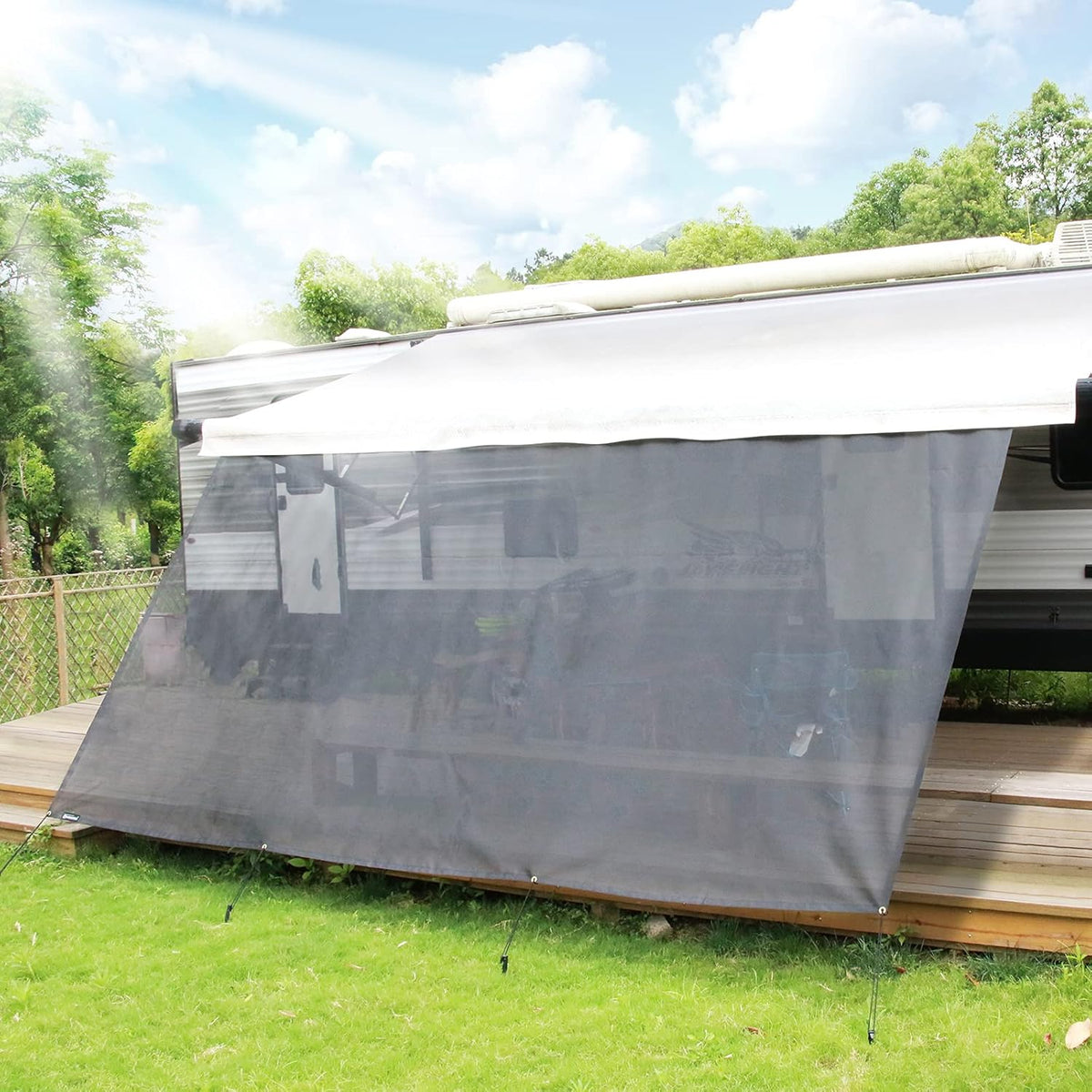 RV Awning Side Shade Kit 9'x7' Sunscreen Z200